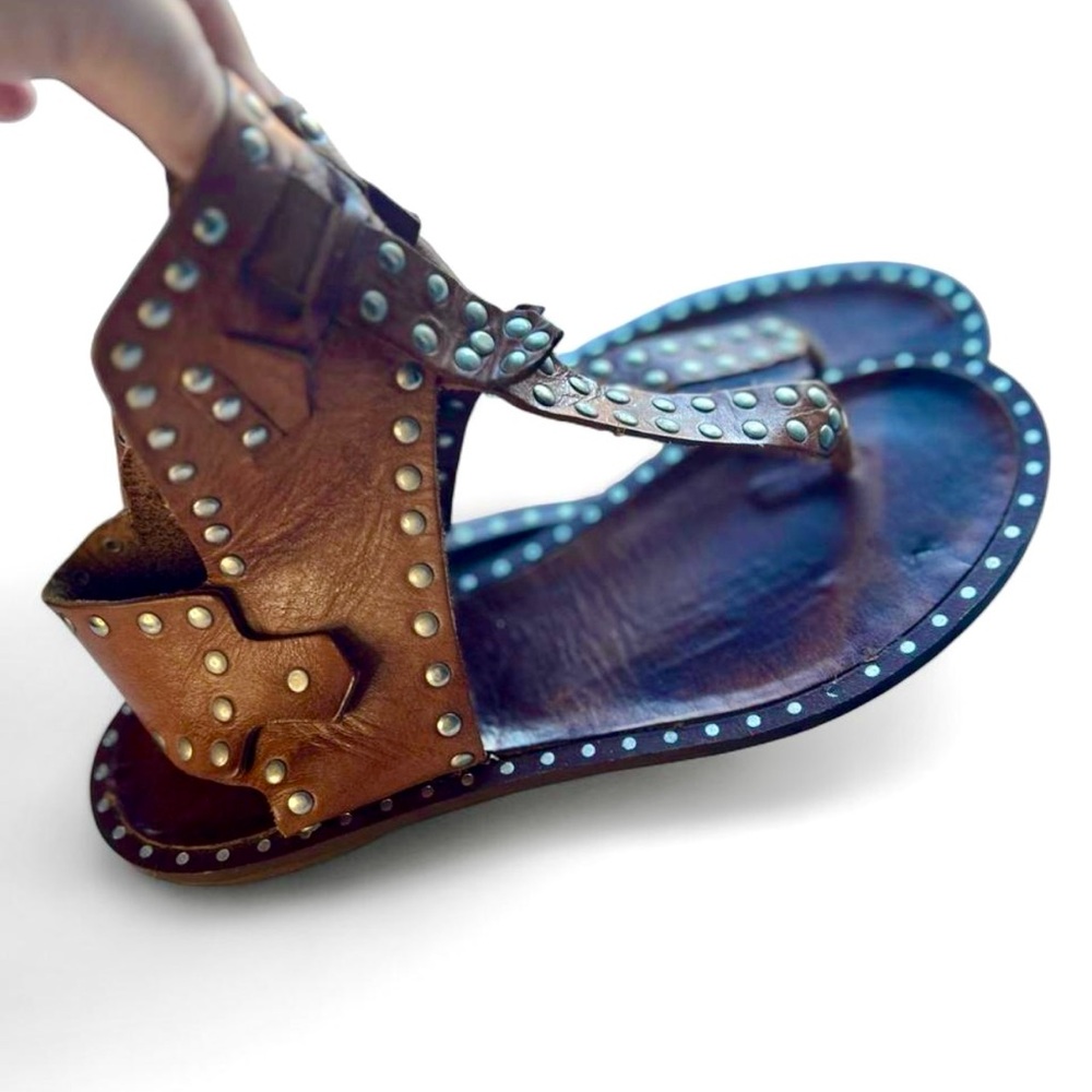 Paola Fiorenza Handmade Italian Leather Sandals Size 38